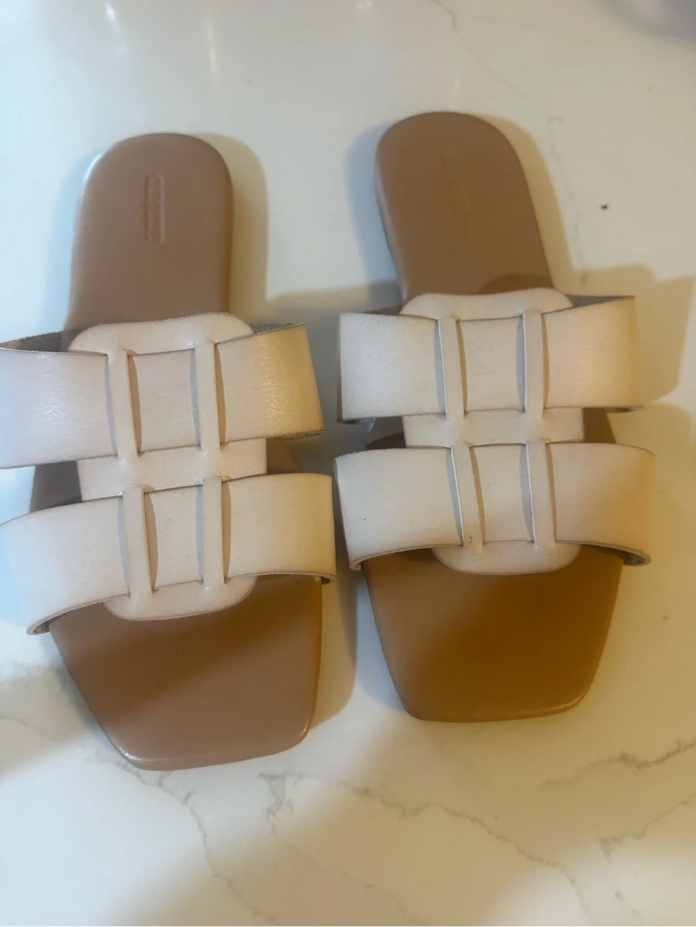 Old Navy Cream Woven Slide Sandals